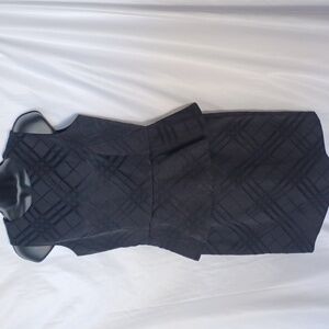 Cynthia Steffe Peplum Dress, Black, sleeveless,  geo design 3-D pattern, LBD